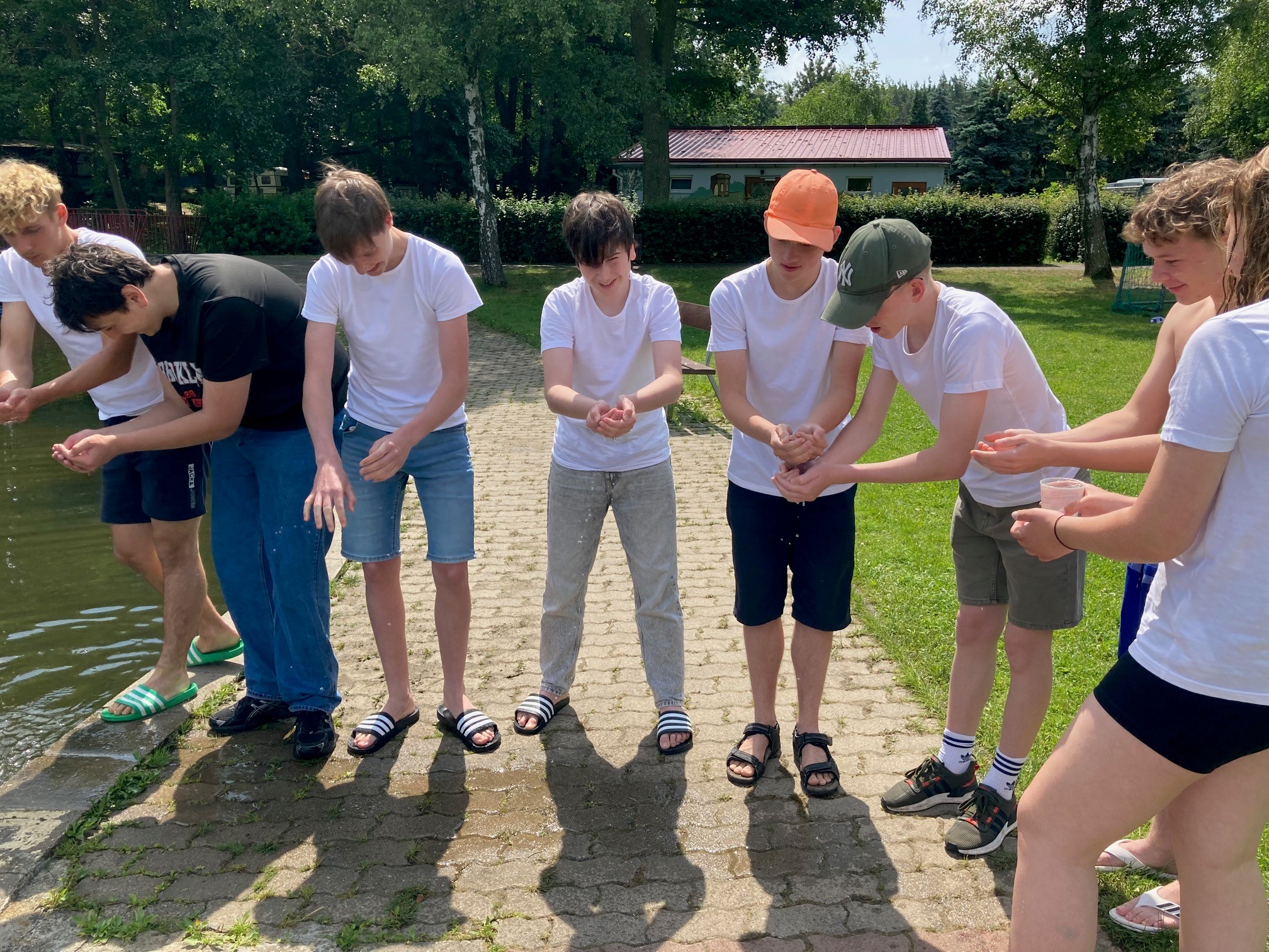 Schüler draußen